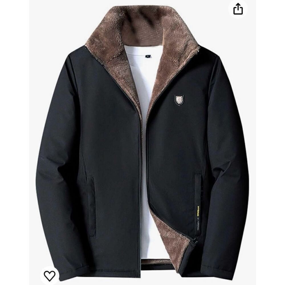 Amazon Mkyoko Gray Collarless Fur Lined Hybrid Running Jacket sz M NWOT